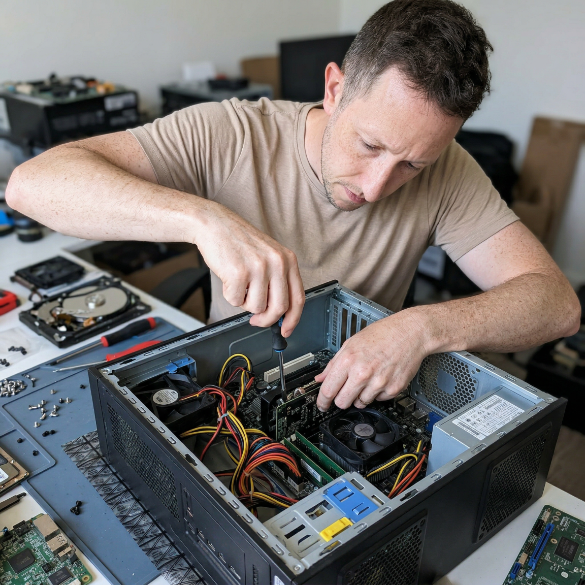 server room data center blue